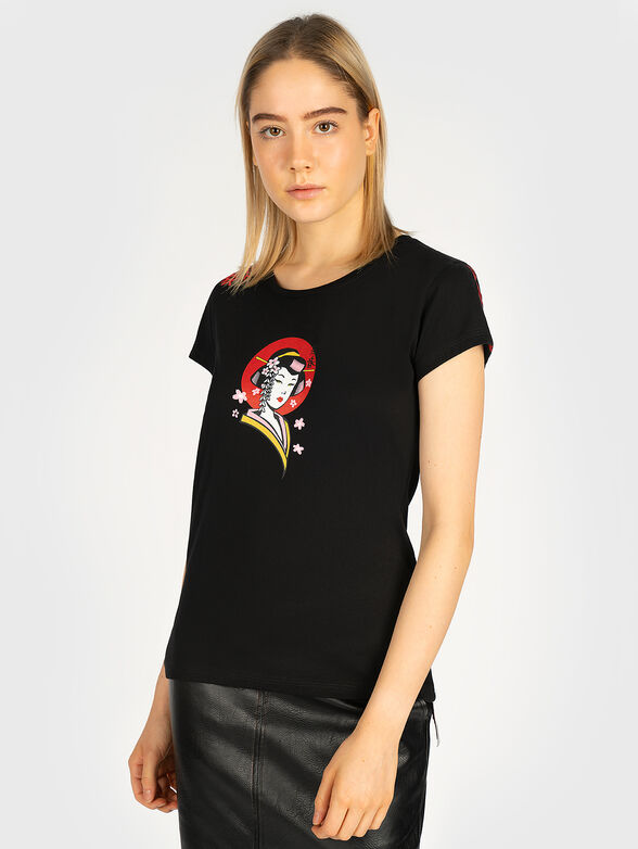 Black T-shirt with print - 1