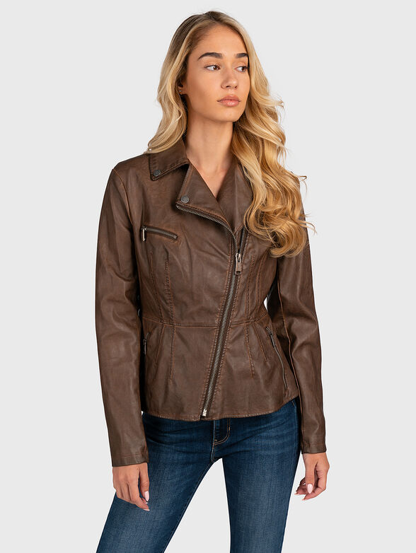 AGNES brown biker jacket - 1