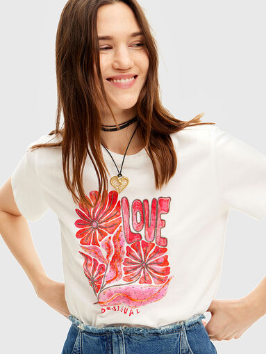 T-shirt with floral print - 4