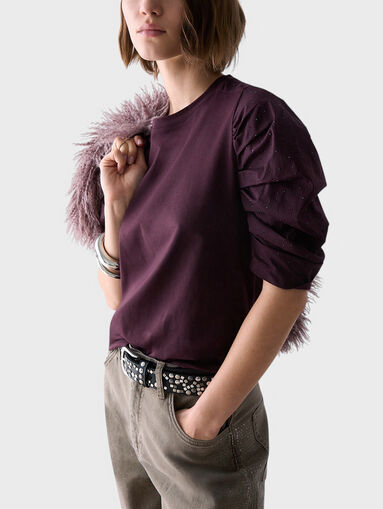 T-shirt with sleeves gathered - 4
