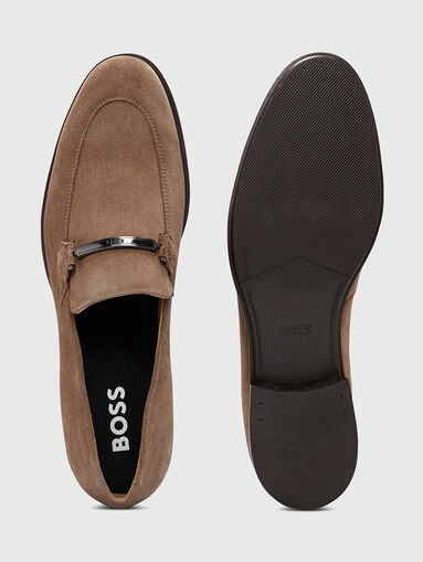 COLBY suede loafers with metal accent - 4