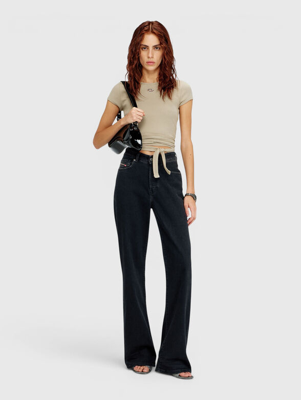 Ribbed T-shirt with wrap around laces - 2