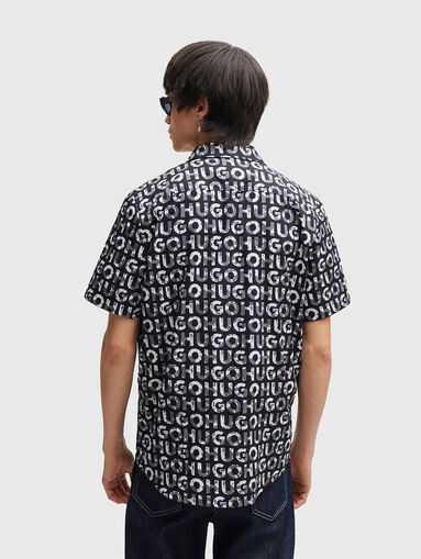 ELLINO cotton shirt with monogram logo print - 3