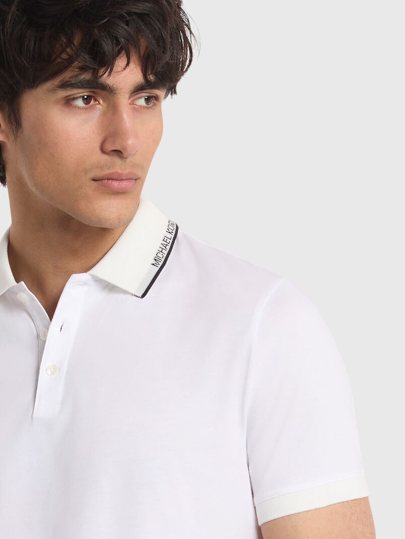 Cotton polo-shirt with logo detail - 3