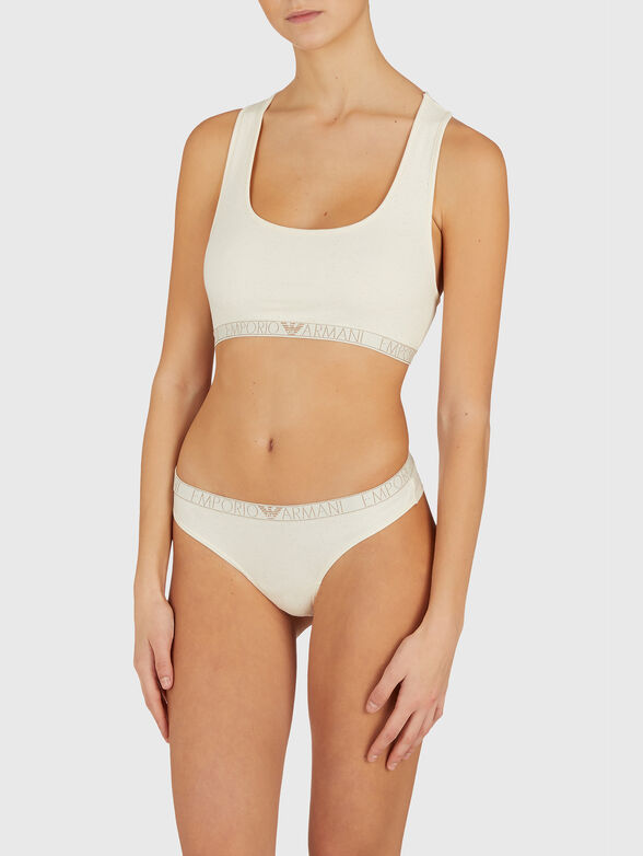 Cotton bikini and bustier set - 2