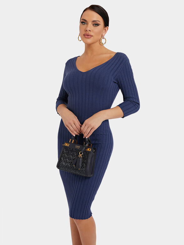 KATEY denim bag with rhinestone logo motifs - 2