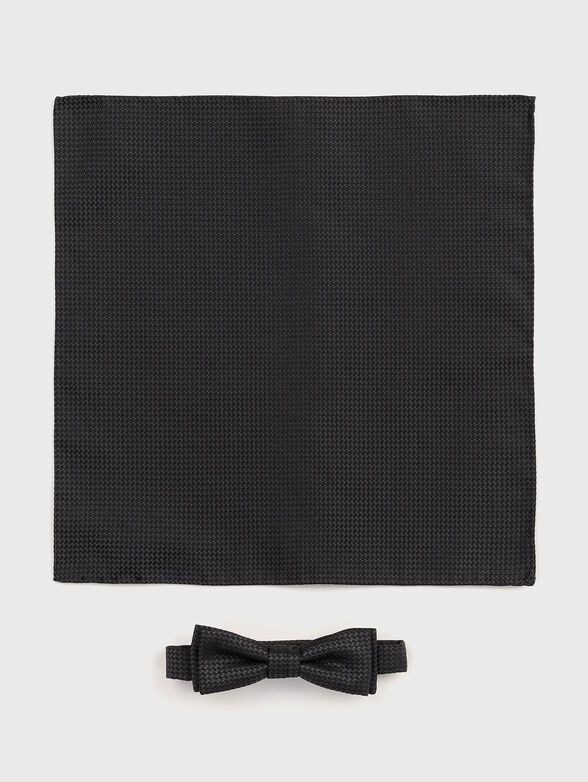 Silk blend bow tie and handkerchief set - 1