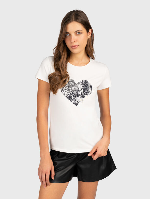 T-shirt with contrasting print  - 1