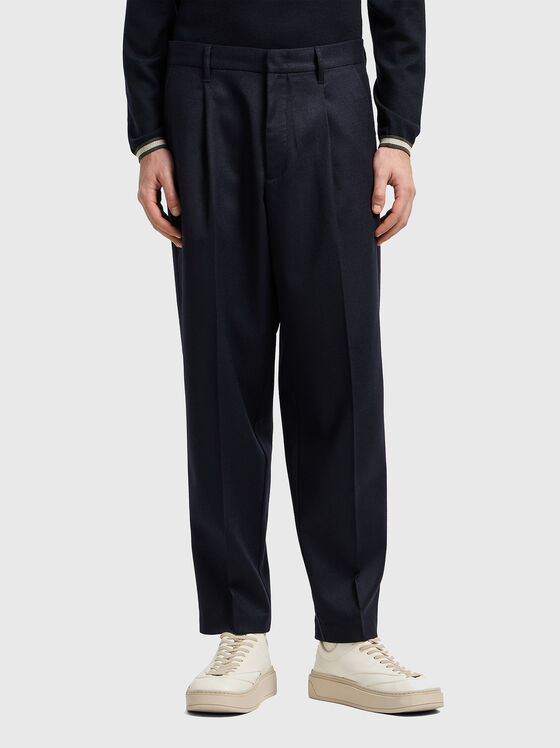 Wool trousers with pleats - 1