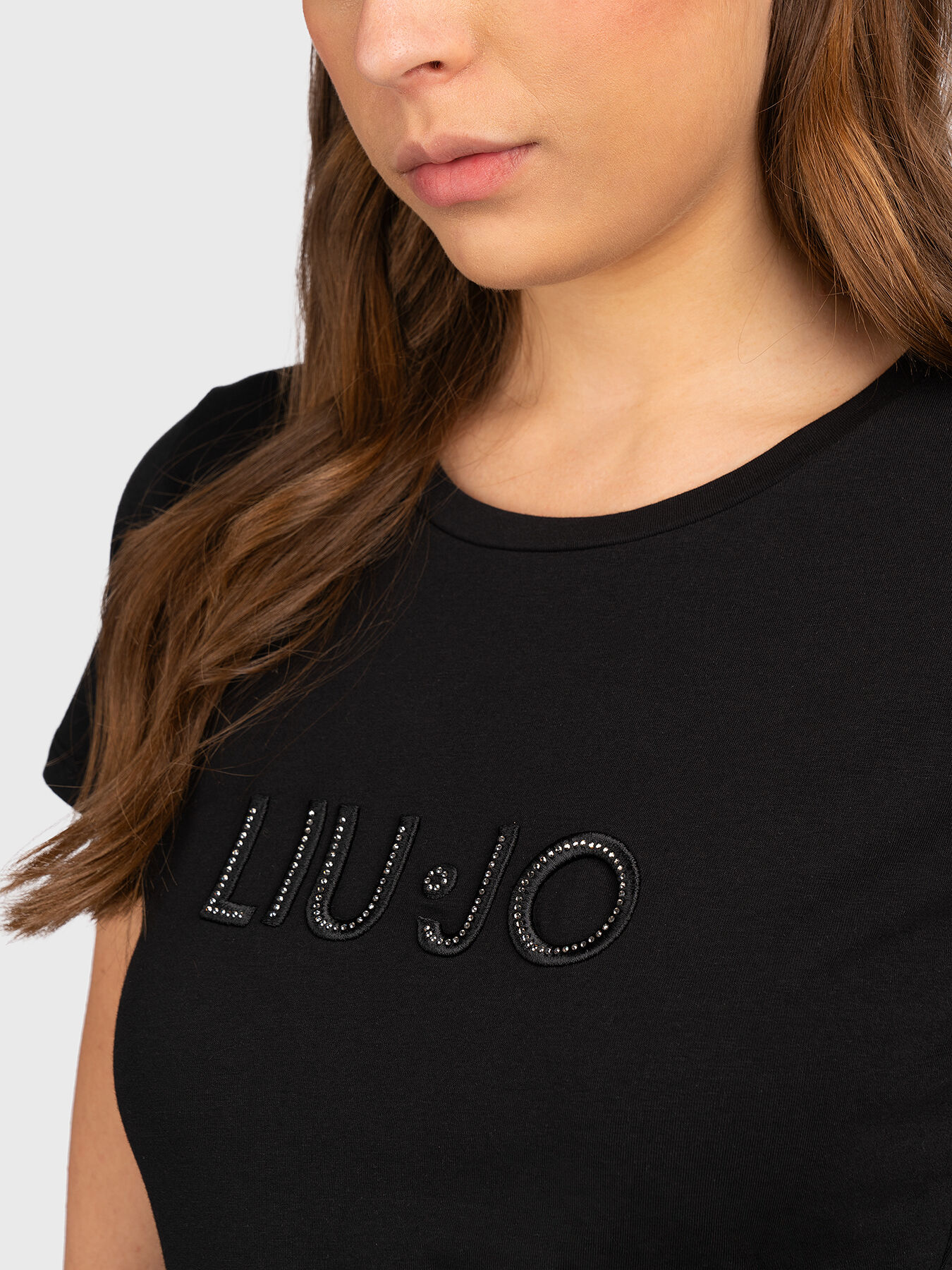 Tシャツ・カットソー LIU JO Woman T-Shirt Brown WA5126MAG87 60920 T-shirt with logo detail brand LIU JO — Globalbrandsstore.com/en