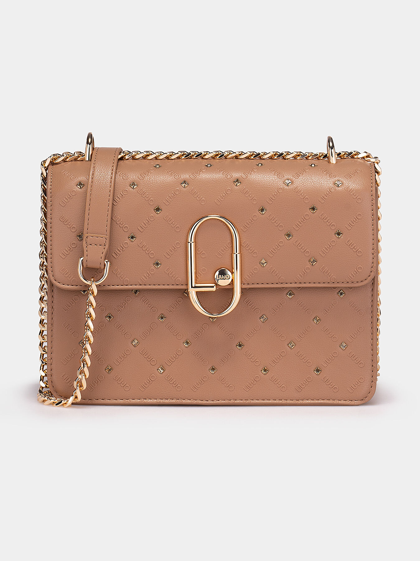 Black crossbody bag with crystal details brand LIU JO Globalbrandsstore en
