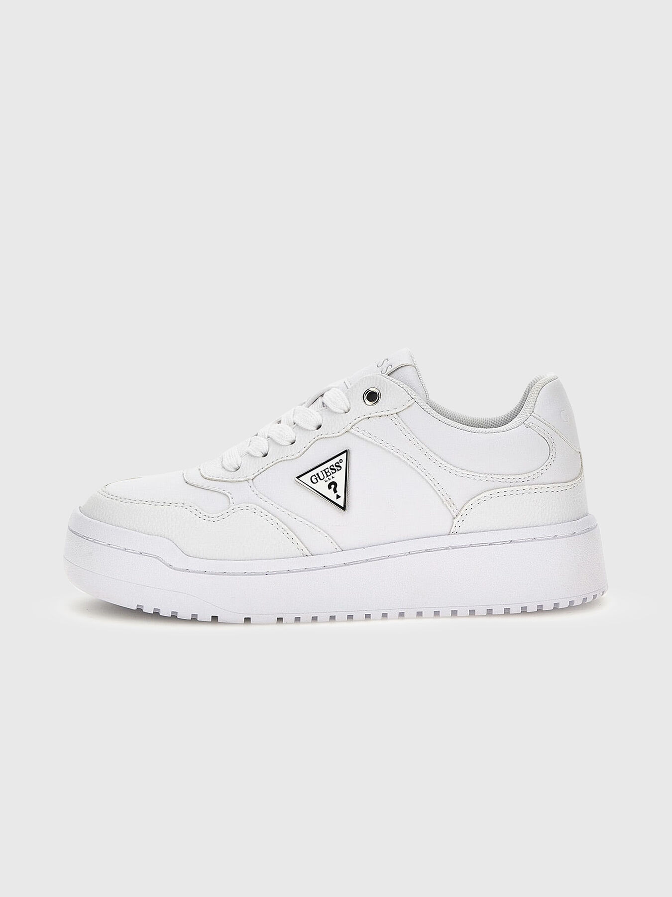 Guess white leather sneakers cheap