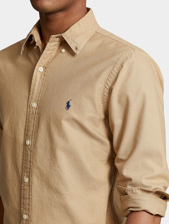 Shirt in beige with logo embroidery - 4