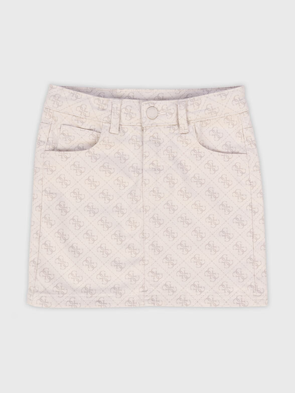 Denim skirt with 4G monogram logo print - 1