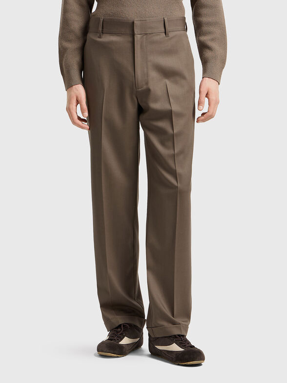 Brown wool trousers - 1