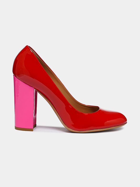 Red decollete shoes with a contrasting heel - 1