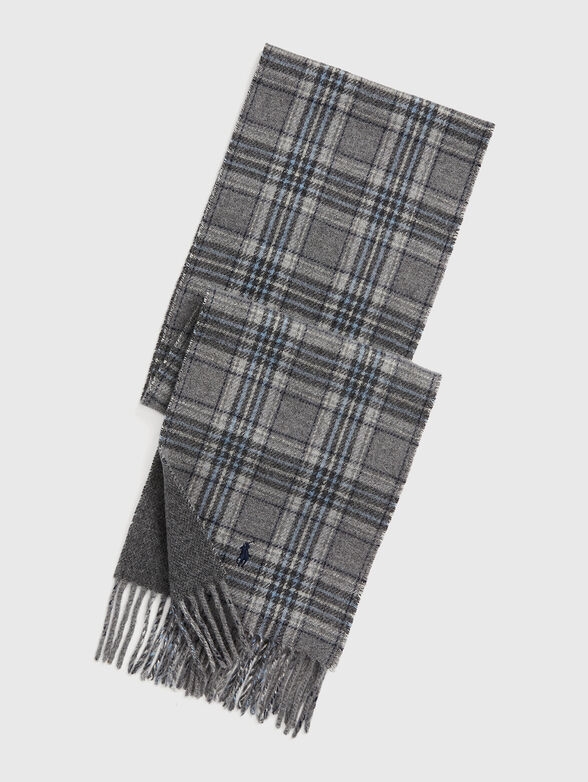 Plaid wool blend scarf - 1