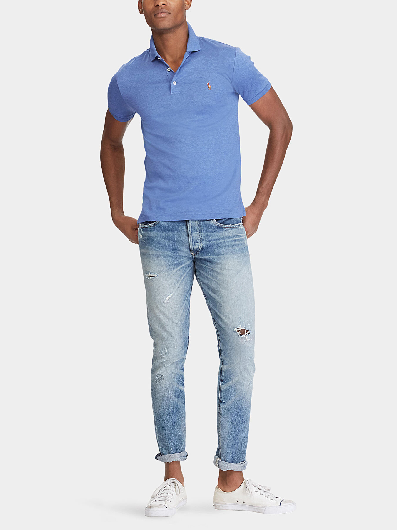 Polo shirt with colorful logo embroidery brand POLO RALPH