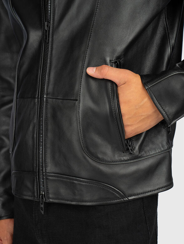 Black leather jacket - 5