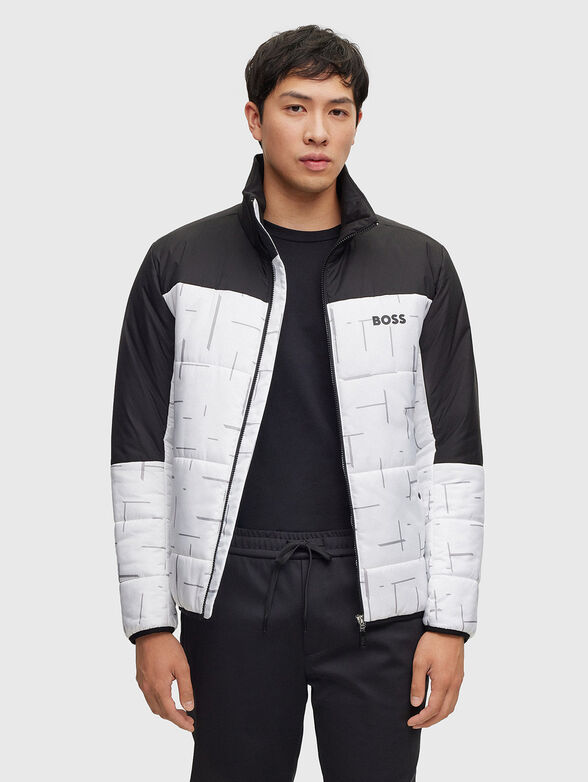 Jacket with black details and monogram print  - 1