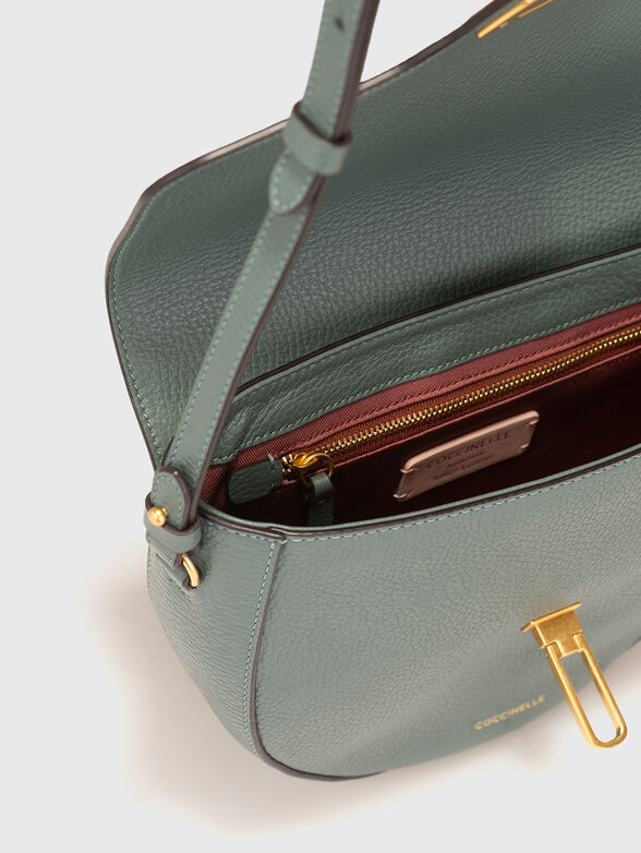 Green leather crossbody bag - 6