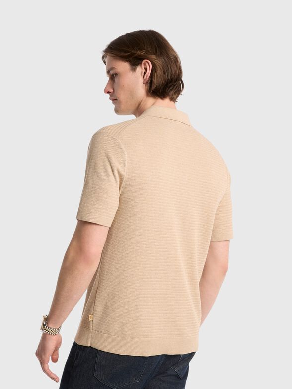 Beige polo shirt with zipper - 2