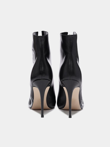ORBIT Black leather ankle boots with maxi logo - 4
