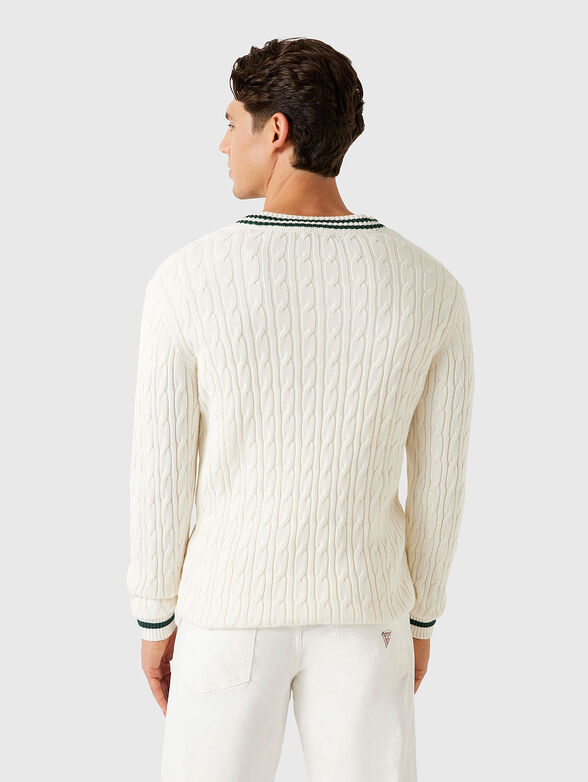 HEWIE cotton sweater with V-neck - 3