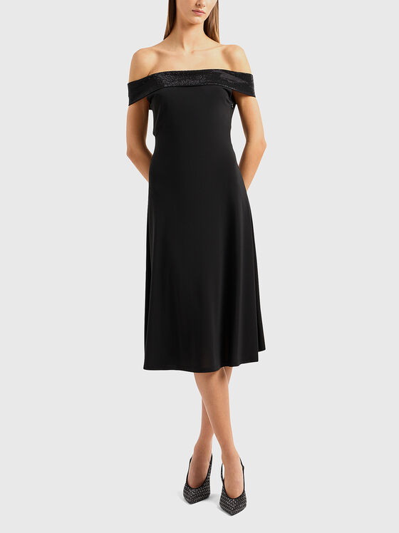 Midi dress with applique rhinestones - 1