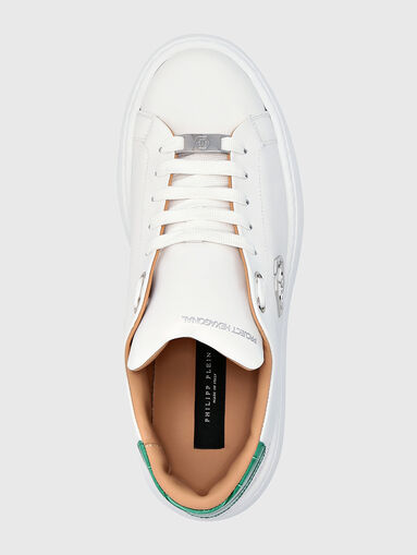 White leather sneakers with black detail - 5