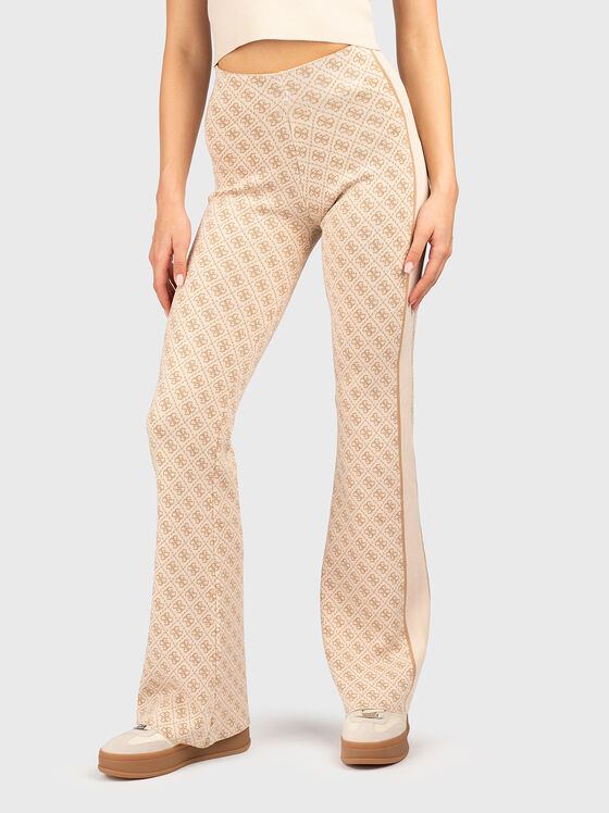 Панталон с 4G монограмно лого в екрю - 1