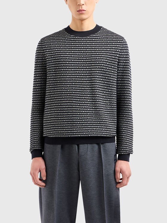 Wool sweater with monogram logo - 1