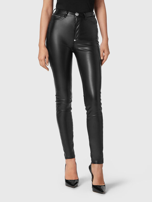 High waisted leather leggings - 1