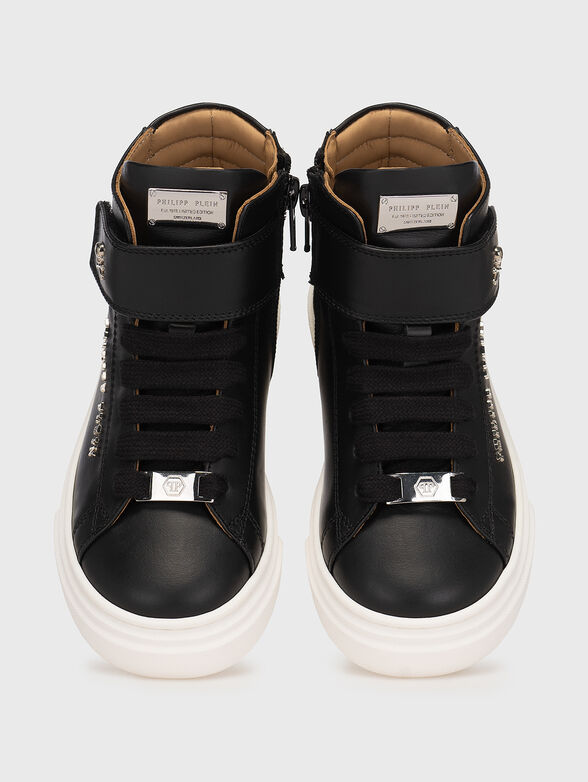 Leather sports shoes with logo details - 6