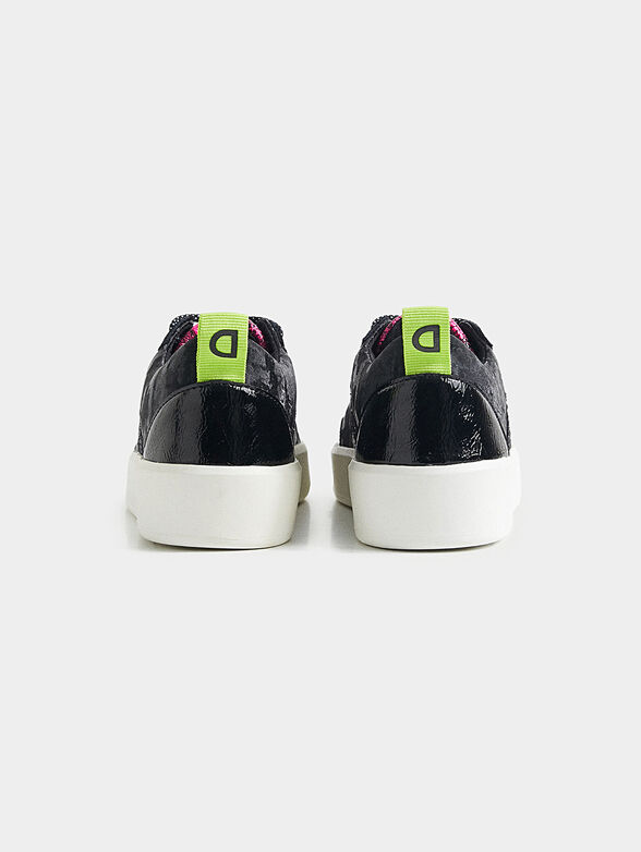 Black sneakers with glitter inserts - 4