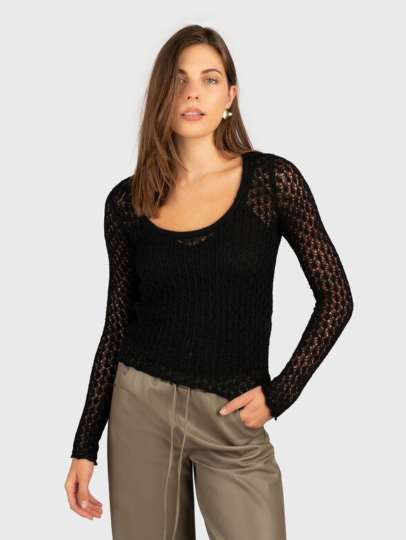 Crochet sweater with a V-neck - 1