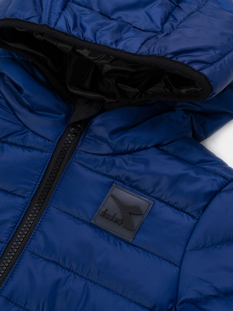 Blue padded jacket with hood - 3
