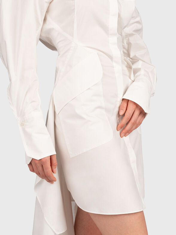 White shirt dress with accent back - 4