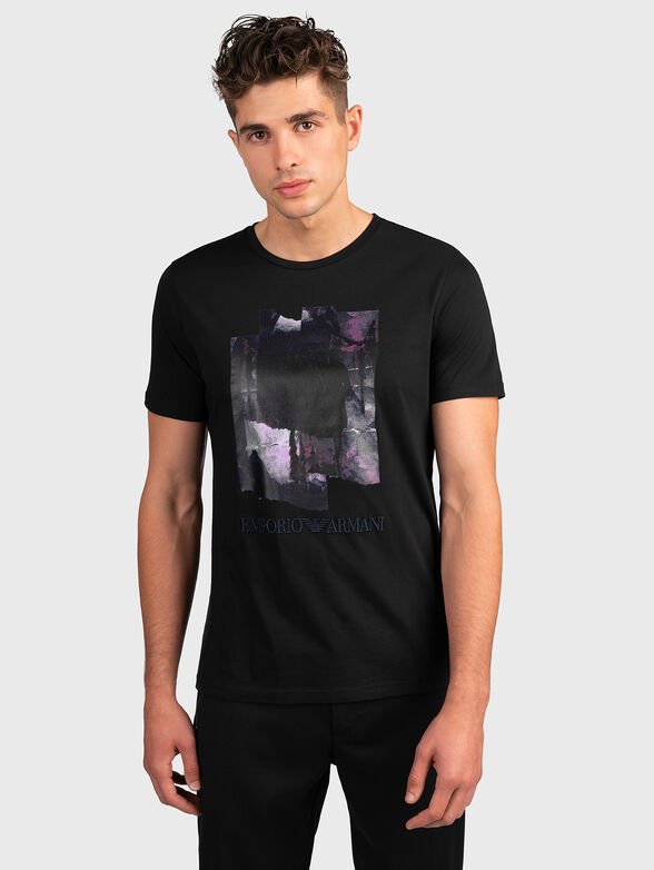 Black t-shirt with print - 1