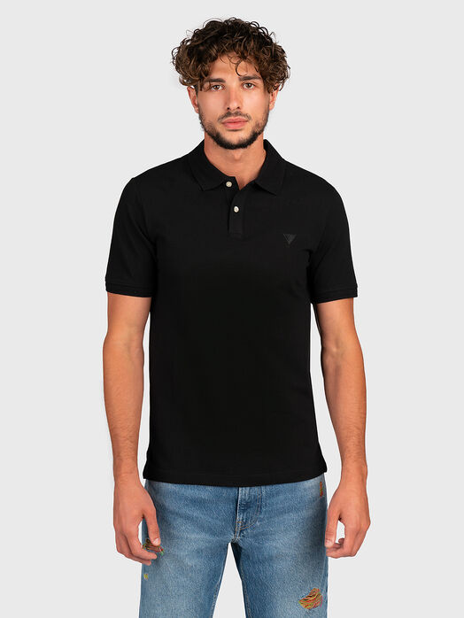 Black cotton polo-shirt LYLE 