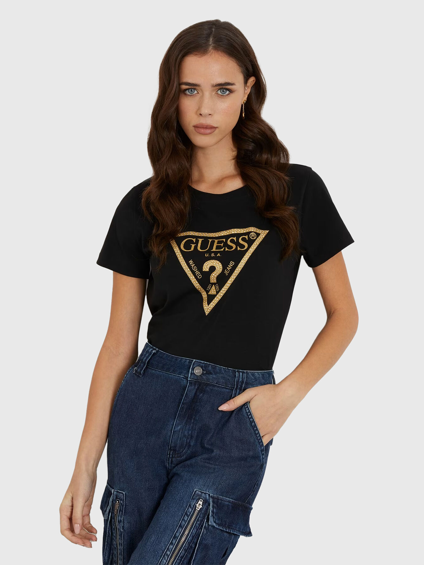 Guess black and gold shirt shop