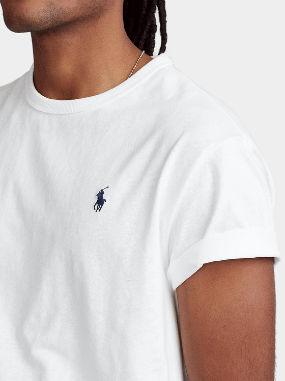 White t-shirt with logo embroidery - 2