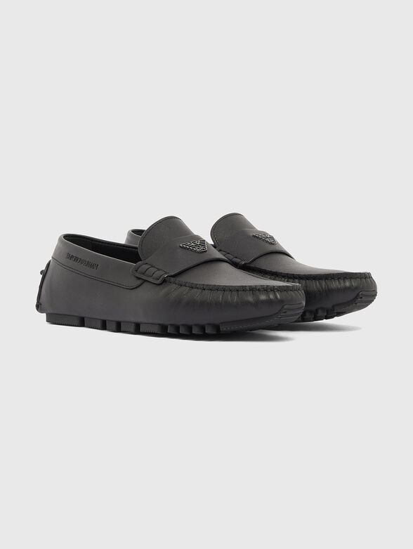 Leather moccasins with a saffiano effect - 2