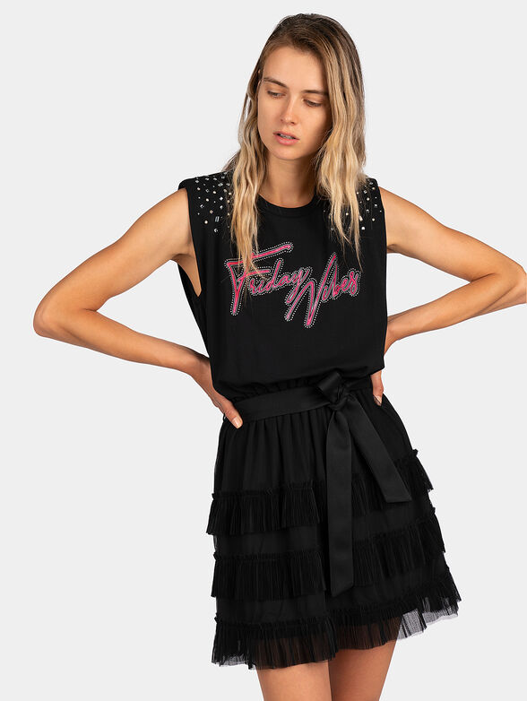 Dress with contrasting print - 1