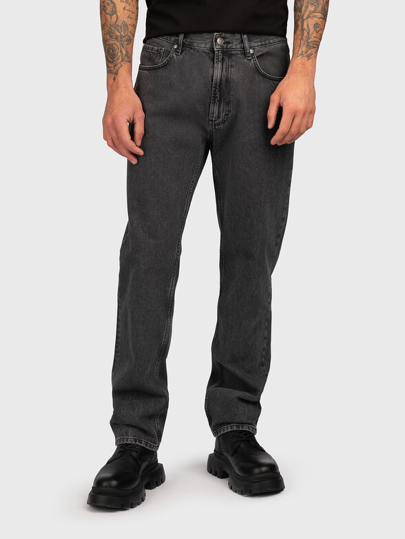 Dark gray straight jeans - 0