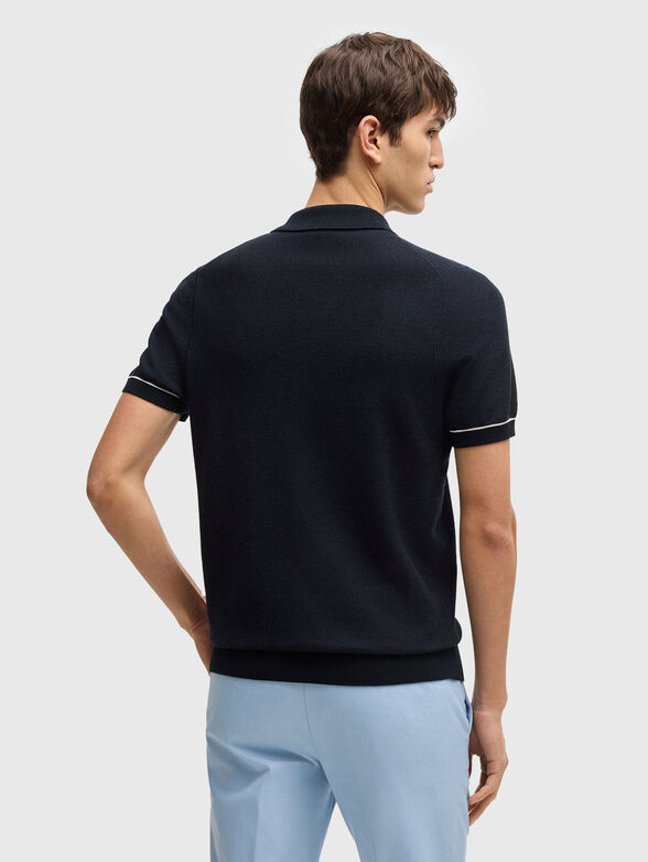 Cotton polo shirt in blue - 3