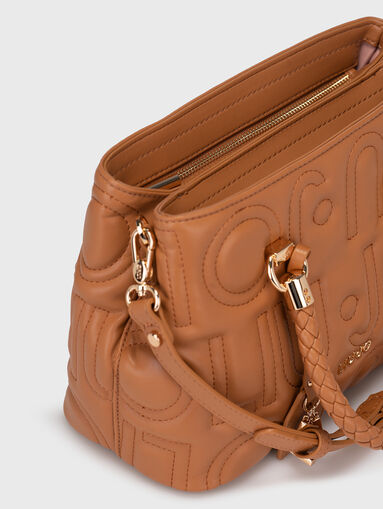 Handbag with quilted logo effect - 4