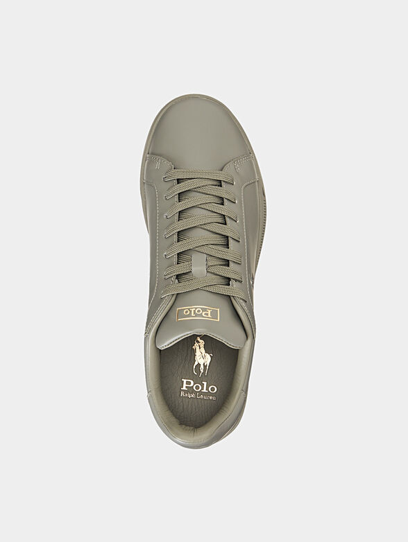 Grey leather sneakers - 4