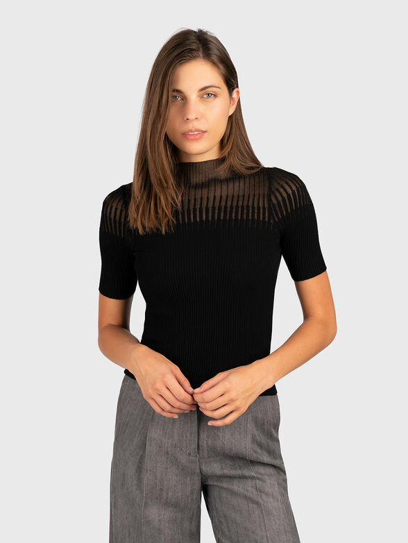 Slim sweater with sheer effect - 1