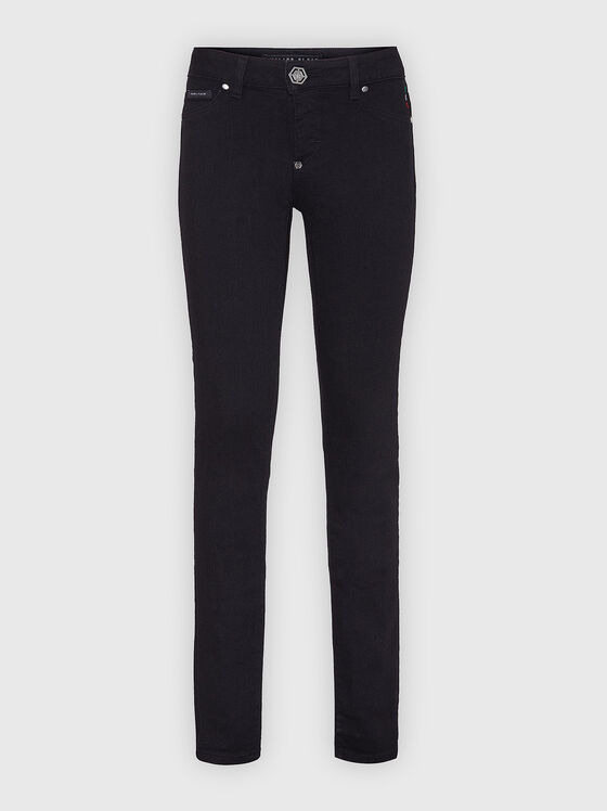 Black jeans with accent button - 1